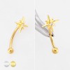 NORTH STAR STARBURST 316L SURGICAL STEEL CURVED BARBELL/EYEBROW